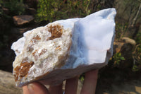 Natural Crystalline Blue Lace Agate Plates x 2 From Namibia