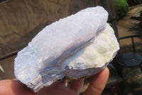 Natural Crystalline Blue Lace Agate Plates x 2 From Namibia