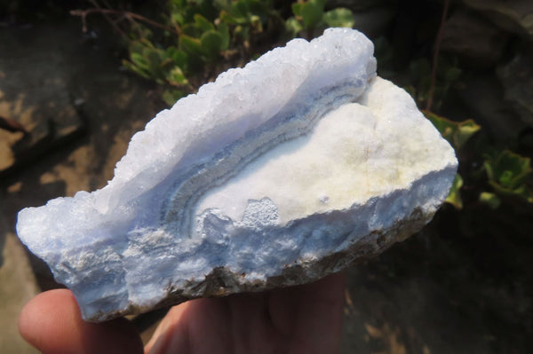 Natural Crystalline Blue Lace Agate Plates x 2 From Namibia