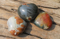 Polished Polychrome Jasper Hearts x 6 From Madagascar