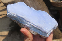 Natural Crystalline Blue Lace Agate Plates x 2 From Namibia