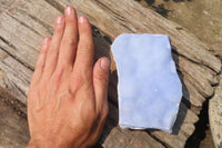 Natural Crystalline Blue Lace Agate Plates x 2 From Namibia