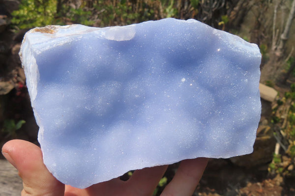 Natural Crystalline Blue Lace Agate Plates x 2 From Namibia