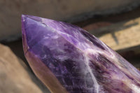 Polished Chevron Amethyst Points x 2 from Zambia