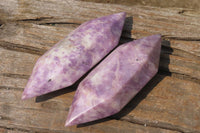 Polished Double Terminated Lepidolite Points x 6 From Zimbabwe