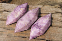 Polished Double Terminated Lepidolite Points x 6 From Zimbabwe