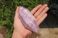 Polished Double Terminated Lepidolite Points x 6 From Zimbabwe