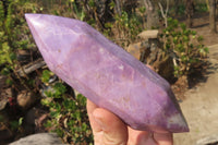 Polished Double Terminated Lepidolite Points x 6 From Zimbabwe