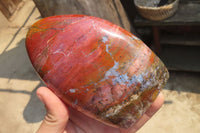 Polished Red Jasper Standing Free Forms x 3 From Madagascar