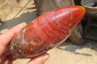 Polished Red Jasper Standing Free Forms x 3 From Madagascar