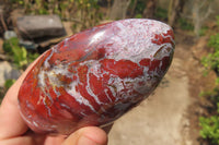 Polished Red Jasper Standing Free Forms x 3 From Madagascar