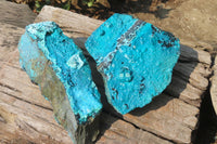 Natural Silica Chrysocolla Specimens x 2 From Kulukuluku, Congo