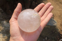 Polished Clear Quartz Crystal Balls x 4 From Madagascar