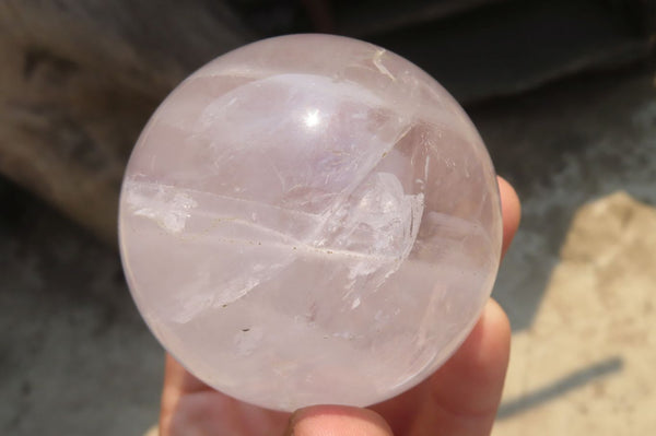 Polished Clear Quartz Crystal Balls x 4 From Madagascar