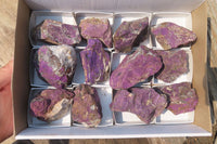 Natural Metallic Purpurite Cobbed Specimens x 12 From Erongo, Namibia