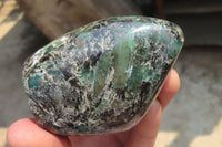 Polished Emerald Chamesite In Matrix Standing Free Forms x 4 From Mutoko, Zimbabwe