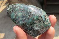 Polished Emerald Chamesite In Matrix Standing Free Forms x 4 From Mutoko, Zimbabwe