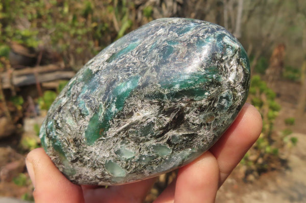 Polished Rare Emerald Mica In Matrix Standing Free Forms x 4 From Mutoko, Zimbabwe