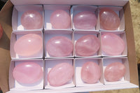 Polished Rose Quartz Palm Stones x 12 From Madagascar