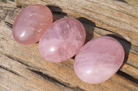 Polished Rose Quartz Palm Stones x 12 From Madagascar