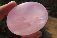 Polished Rose Quartz Palm Stones x 12 From Madagascar