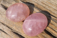 Polished Rose Quartz Palm Stones x 12 From Madagascar