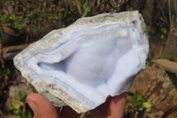 Natural Blue Lace Agate Geode Specimens x 6 From Nsanje, Malawi