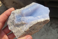 Natural Blue Lace Agate Geode Specimens x 6 From Nsanje, Malawi