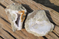 Natural Blue Lace Agate Geode Specimens x 6 From Nsanje, Malawi