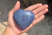 Polished Lazulite Gemstone Hearts x 4 From Madagascar