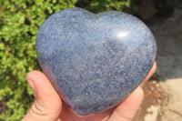 Polished Lazulite Gemstone Hearts x 4 From Madagascar