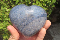 Polished Lazulite Gemstone Hearts x 4 From Madagascar