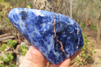 Polished Sodalite Standing Free Forms x 4 From Kunene River, Namibia