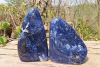 Polished Sodalite Standing Free Forms x 4 From Kunene River, Namibia