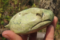 Polished Leopard Stone Cat Face Carvings x 3 From Zimbabwe