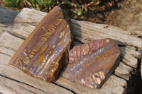 Polished On One Side Nguni Jasper Specimens x 2 From Prieska, South Africa