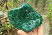 Polished Flower Banded Malachite Free Forms x 4 From Congo