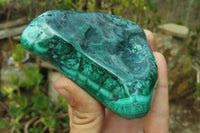 Polished Flower Banded Malachite Free Forms x 4 From Congo