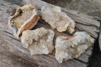 Natural Limonite Quartz Clusters x 4 From Zambia