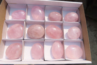 Polished Rose Quartz Palm Stones x 12 From Madagascar