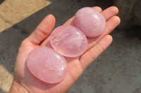 Polished Rose Quartz Palm Stones x 12 From Madagascar