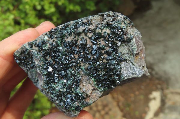 Natural Libethenite Crystals On Dolomite Matrix Specimens x 2 From Shituru, Congo