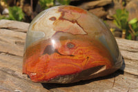 Polished On One Side Polychrome Jasper Nodules x 2 From Mahajanga, Madagascar