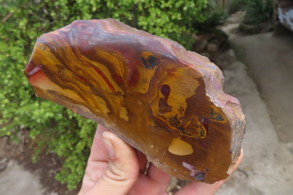 Polished On One Side Nguni Jasper Specimens x 2 From Prieska, South Africa