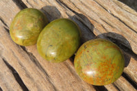 Polished Green Opal Palm Stones x 24 From Madagascar