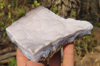 Natural Crystalline Blue Lace Agate Plates x 3 From Namibia