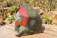 Polished Bloodstone With Pyrite Point x 1 From Swaziland