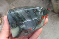 Polished Bloodstone With Pyrite Point x 1 From Swaziland