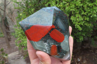 Polished Bloodstone With Pyrite Point x 1 From Swaziland