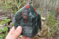 Polished Bloodstone With Pyrite Point x 1 From Swaziland